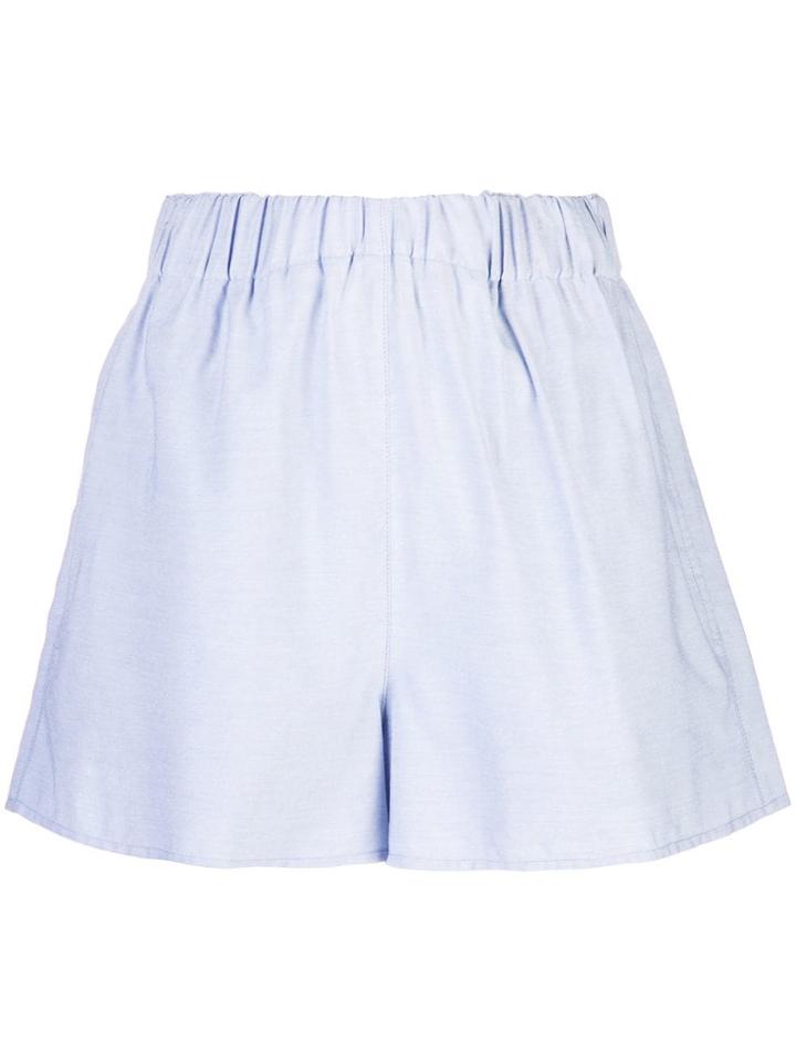 Tibi Twill Pull On Shorts - Blue