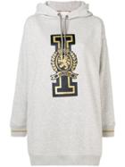 Tommy Hilfiger Front Logo Loose Hoodie - Grey