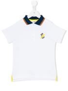 Fendi Kids - Contrast Collar Polo Shirt - Kids - Cotton - 12 Yrs, White