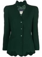 Thierry Mugler Vintage 1980's Structured Scalloped Jacket - Green