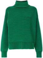 Nagnata Ribbed Knit Turtleneck Jumper - Green