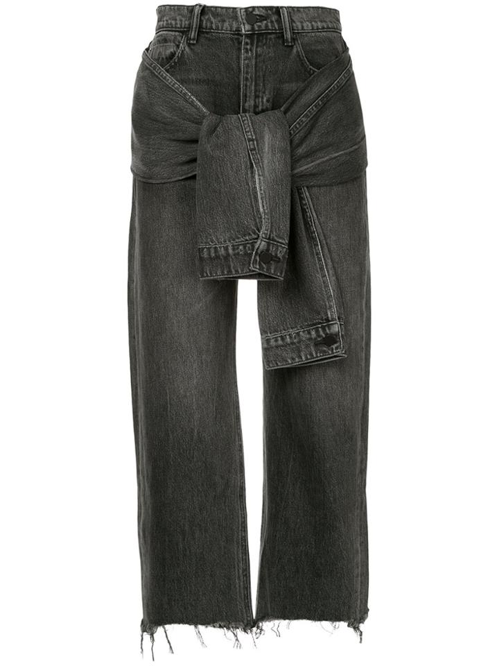Alexander Wang Tie Waist Straight Leg Jeans - Grey