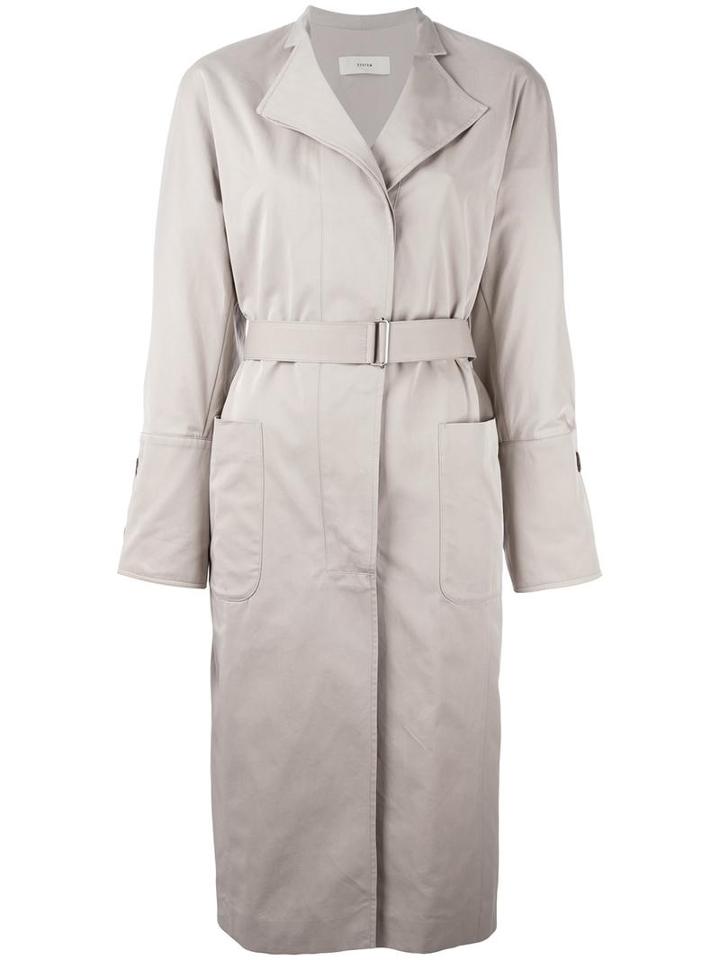 System Belted Trench Coat, Women's, Size: Medium, Nude/neutrals, Cotton/nylon