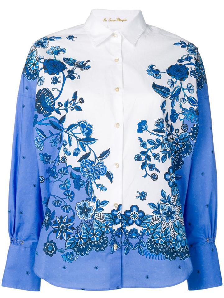 Le Sarte Pettegole Floral-print Shirt - Blue