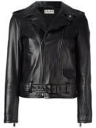 Saint Laurent Signature Motorcycle Jacket, Women's, Size: 38, Black, Lamb Skin/polyester/cupro/cotton