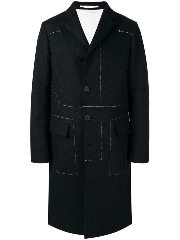 Jil Sander Contrast Stitch Coat - Black