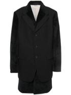 Comme Des Garçons Homme Plus Layered Look Single Breasted Coat - Black