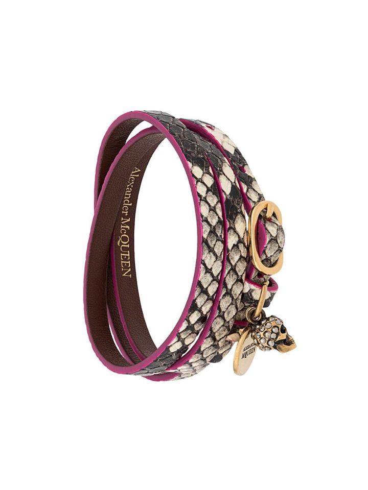 Alexander Mcqueen Skull Pendant Bracelet - Brown