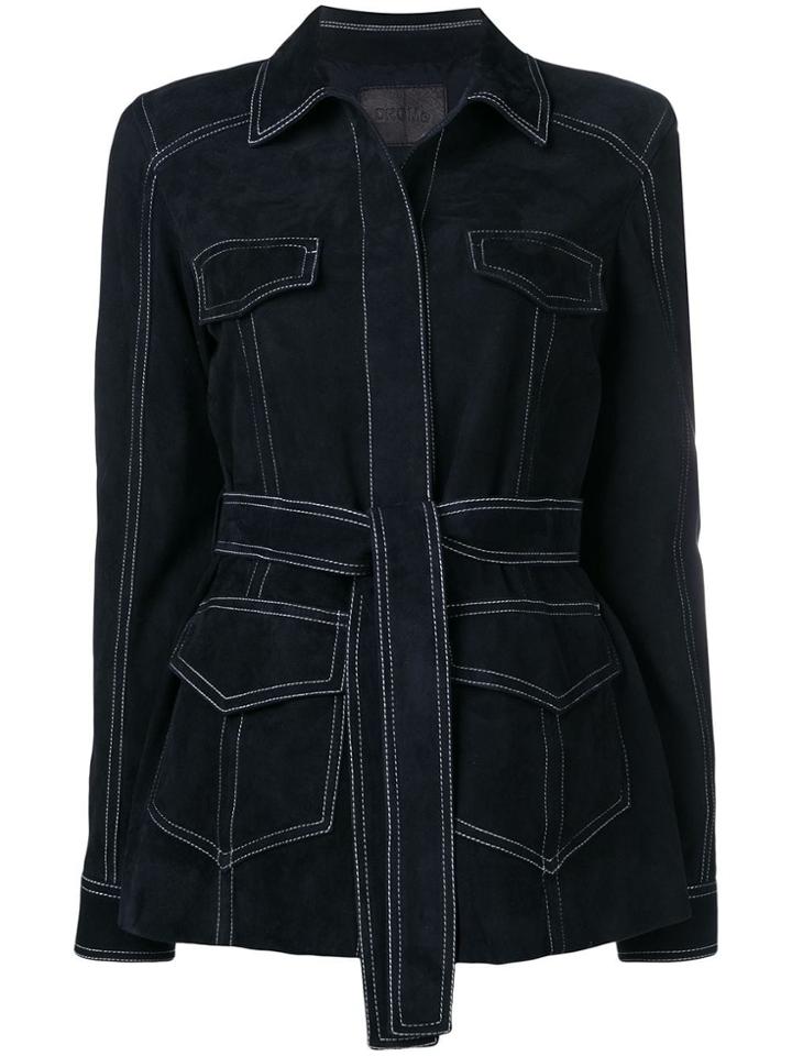 Drome Belted Denim Jacket - Blue