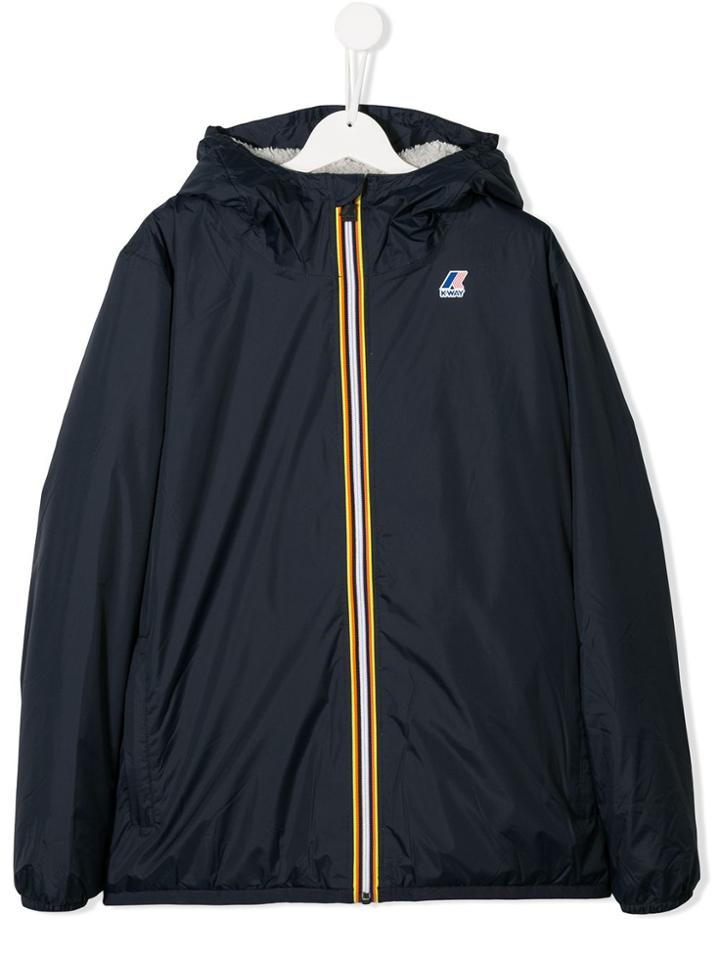 K Way Kids Contrast Logo Jacket - Blue