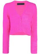The Elder Statesman Cropped V-neck Cardigan - Pink