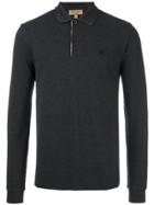 Burberry Long Sleeved Polo Shirt - Grey