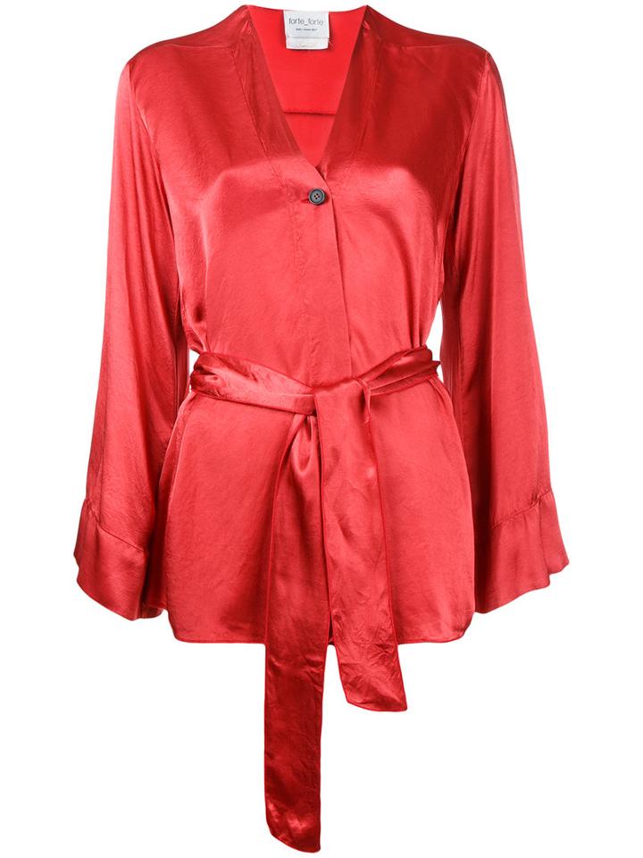 Forte Forte - Belted Blazer - Women - Viscose - 1, Red, Viscose