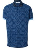 Givenchy Geometric Star Print Polo Shirt, Men's, Size: Xxs, Blue, Cotton