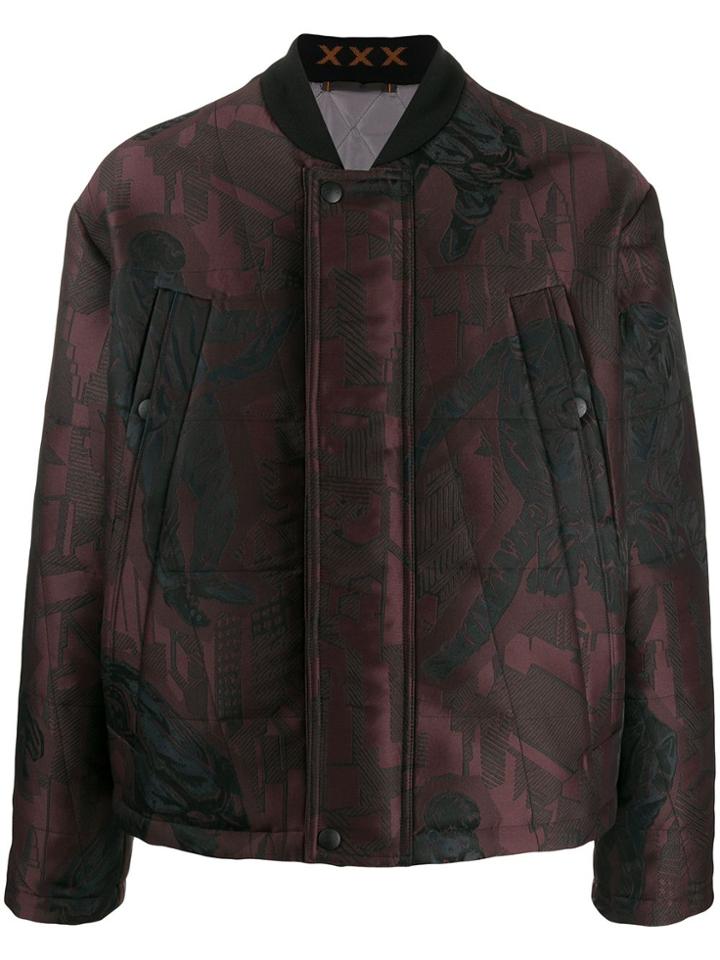 Ermenegildo Zegna Embroidered Bomber Jacket - Purple