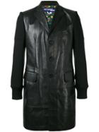 Junya Watanabe Comme Des Garçons Man - Mid-length Coat - Men - Cotton/leather - M, Black, Cotton/leather