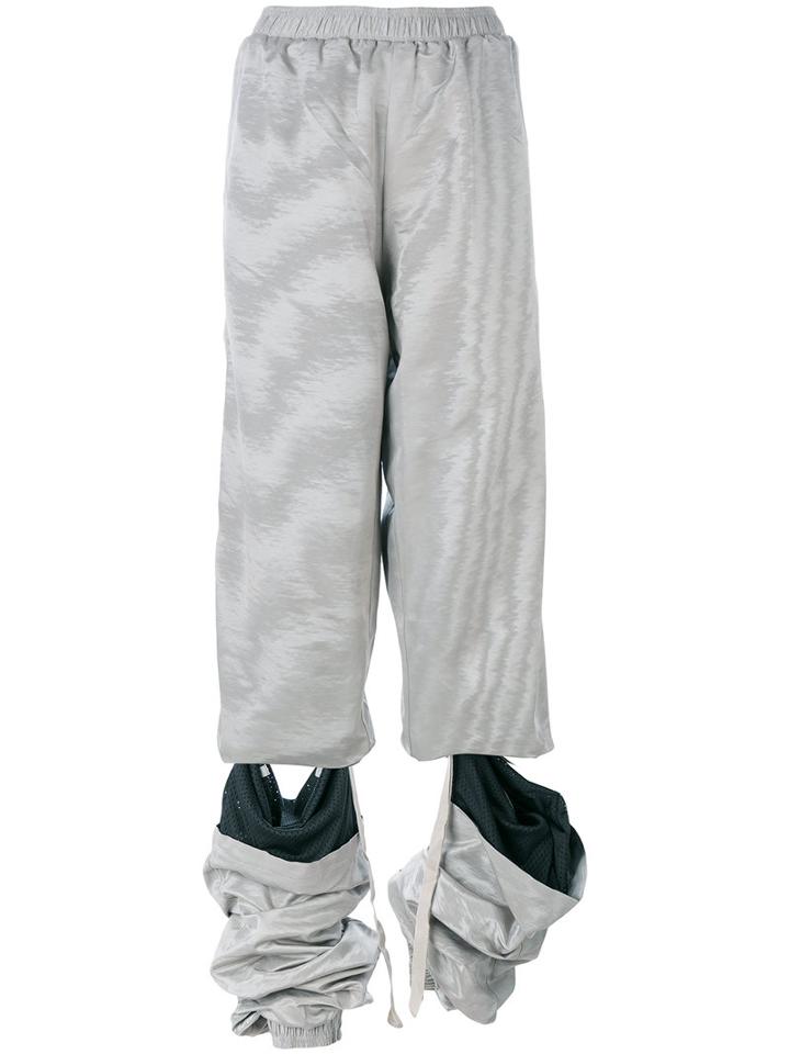 Y / Project - Open Knee Trousers - Women - Polyester/acetate - S, Women's, Grey, Polyester/acetate