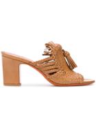 Santoni Weave And Tassel Front Sandals - Brown