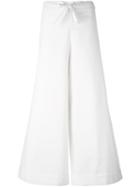 Daniela Gregis Drawstring Wide-legged Trousers, Women's, Nude/neutrals, Cotton