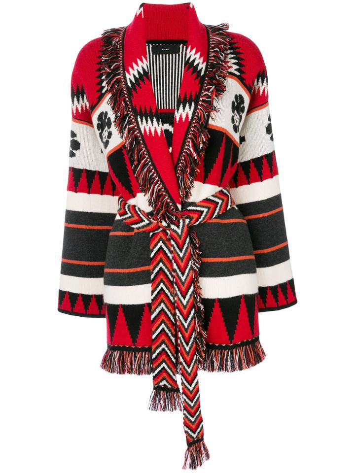 Alanui Cashmere Belt Cardigan - Red