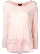 N.peal Layered Boxy Sweater - Pink