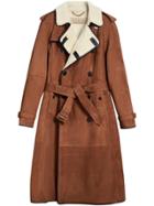 Burberry Shearling Trench Coat - Brown