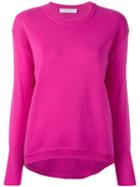 Cédric Charlier Elongated Tail Jumper, Women's, Size: 42, Pink/purple, Cashmere/wool