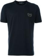 Dolce & Gabbana Embroidered Crown T-shirt, Men's, Size: 48, Blue, Cotton/ramie/metallic Fibre/polyester