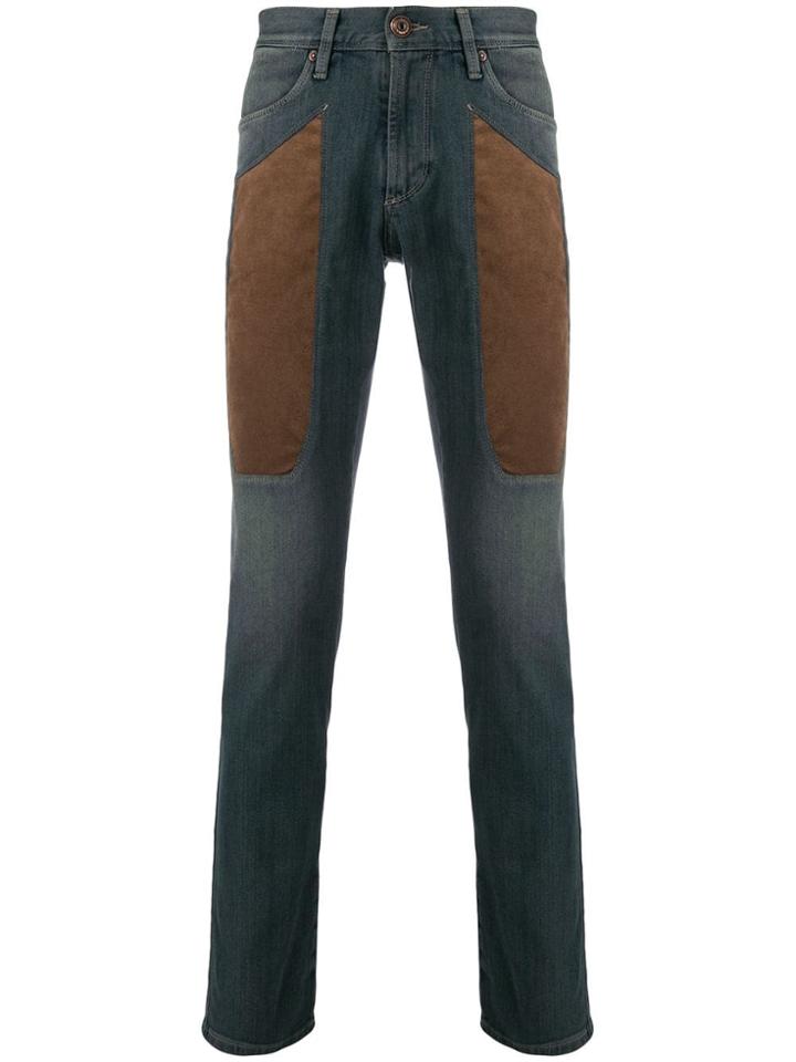 Jeckerson Contrast Panel Jeans - Blue
