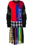 Versace Knitted Colour Block Dress - Black