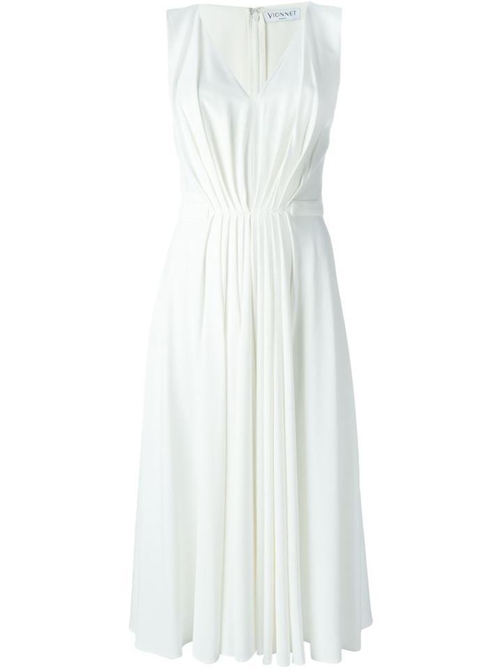 Vionnet Pleated Front Midi Dress