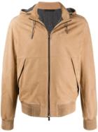 Ermenegildo Zegna Hooded Leather Jacket - Neutrals