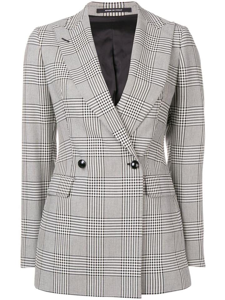 Tagliatore Checked Blazer Jacket - Black