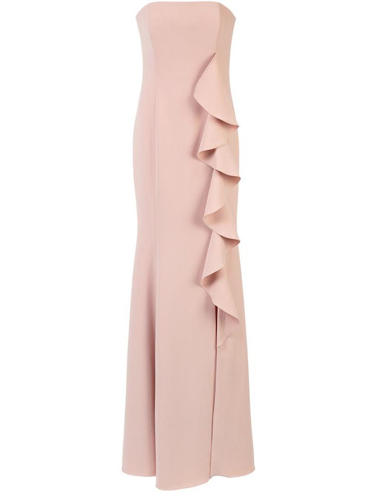 Jay Godfrey Long Ruffle Detail Dress, Women's, Size: 2, Pink/purple, Polyester/polyurethane