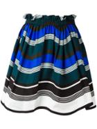 Fendi Waves Skirt, Women's, Size: 40, Blue, Cotton/silk