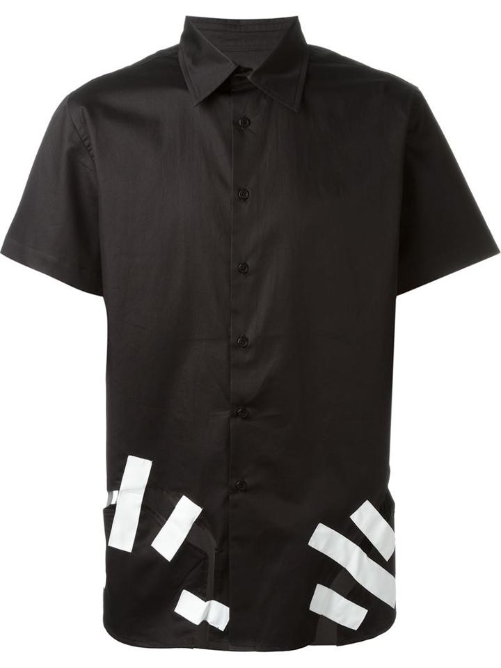 Christopher Shannon Cut-out Detail Shirt, Men's, Size: Large, Black, Cotton/polyester