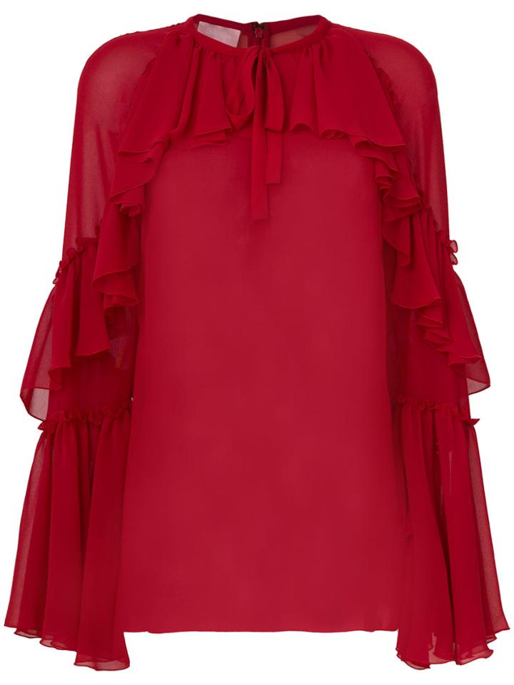 Giamba Frill Detail Blouse - Red