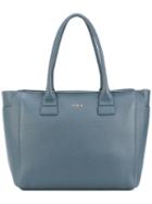 Furla - Grained Effect Tote - Women - Leather - One Size, Blue, Leather