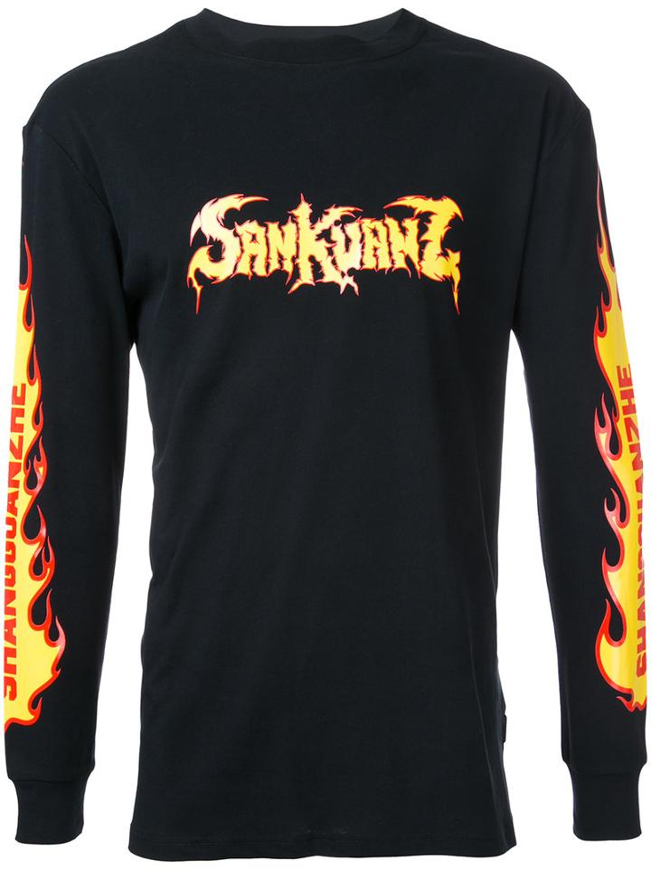 Sankuanz - Printed Top - Men - Cotton - M, Black, Cotton