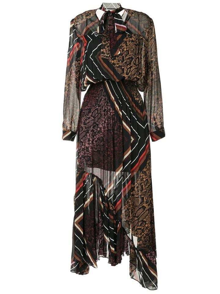 Preen Line Multi-print Asymmetric Dress - Multicolour