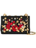 Dolce & Gabbana Floral Embellished Shoulder Bag - Black