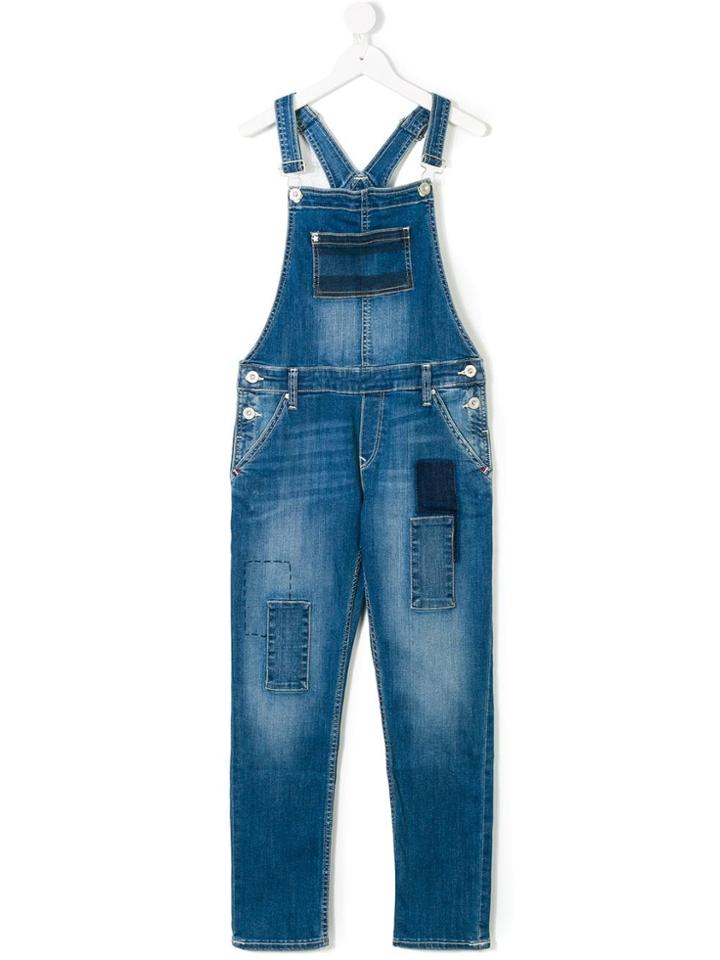 Tommy Hilfiger Junior Patched Denim Dungarees - Unavailable