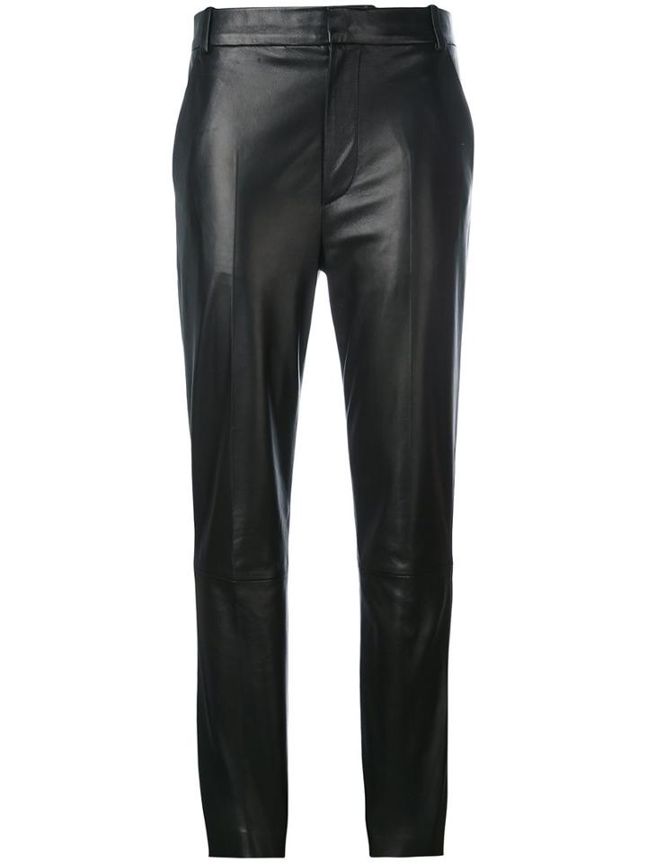 Haider Ackermann - Slim-fit Leather Trousers - Women - Cotton/leather/rayon - 36, Black, Cotton/leather/rayon