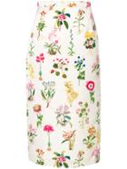No21 Floral Print Midi Skirt - White