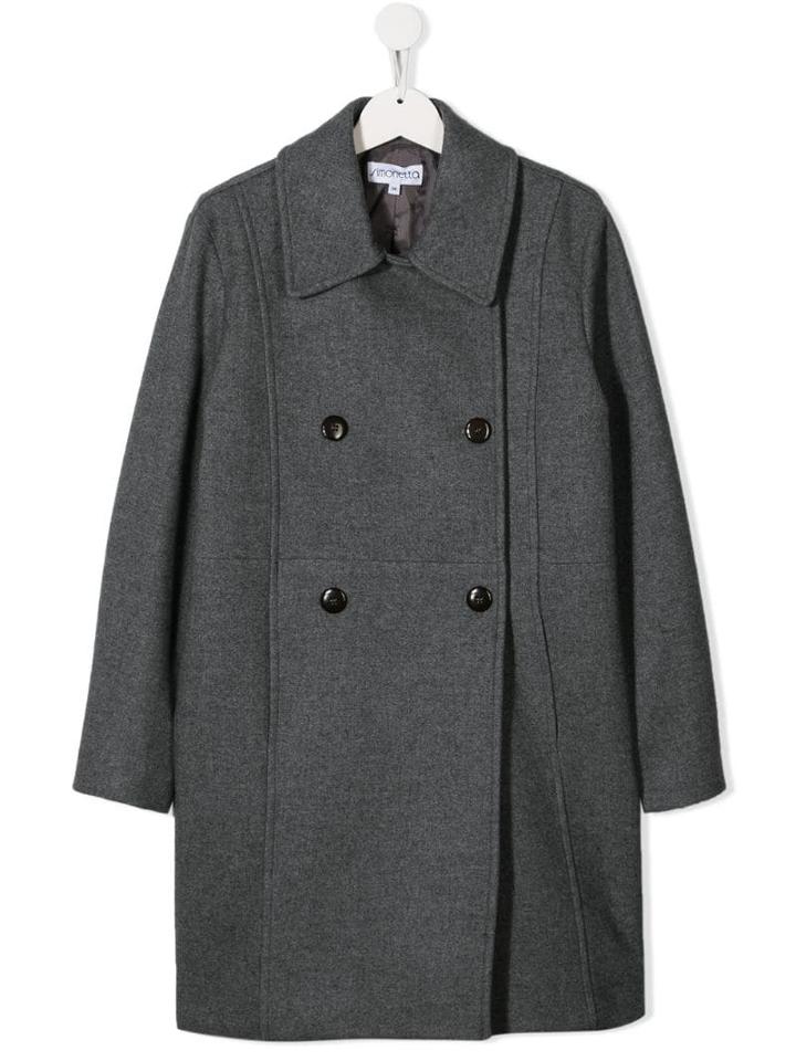 Simonetta Teen Double Breasted Coat - Grey