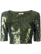 P.a.r.o.s.h. Cropped Jacket, Women's, Size: Large, Green, Polyamide/spandex/elastane/pvc