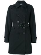 Herno Belted Trench Coat, Women's, Size: 42, Black, Polyester/fluorofibra