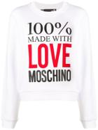 Love Moschino Printed Logo Sweatshirt - White