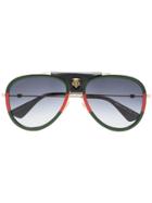 Gucci Eyewear Gg0062s Aviator Sunglasses With Leather - Multicolour