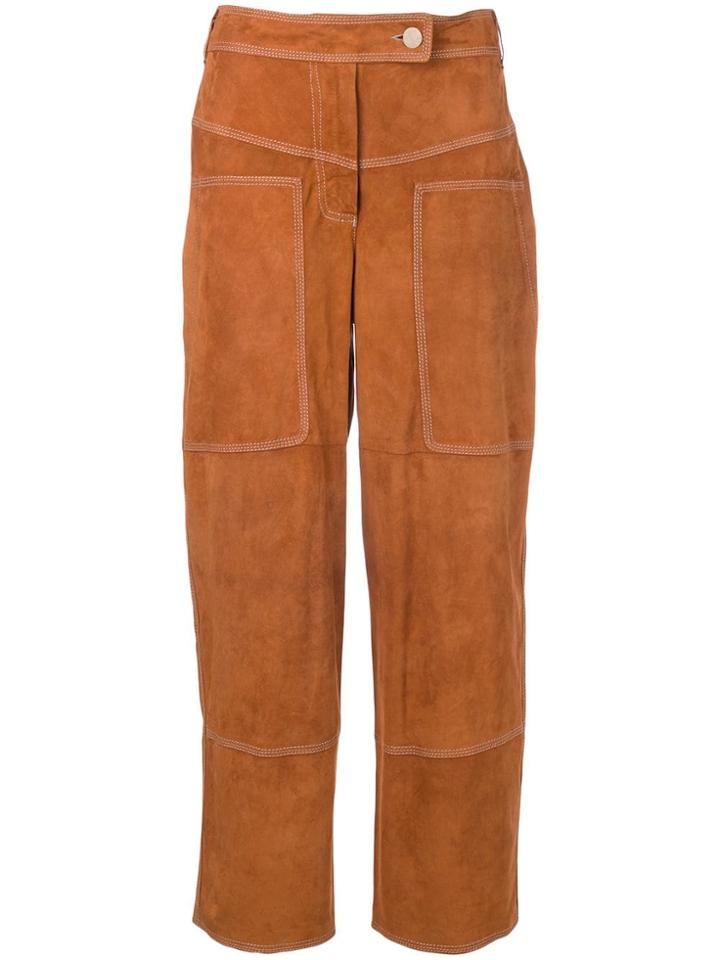 Desa 1972 Suede Cropped Trousers - Brown